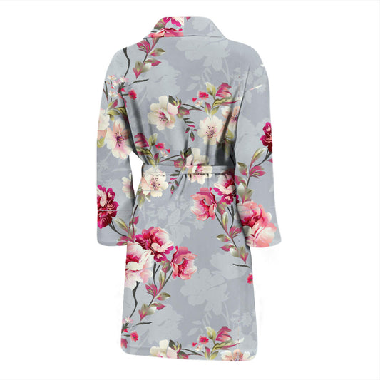 Summer Floral Pattern Print Design SF02 Men Bathrobe