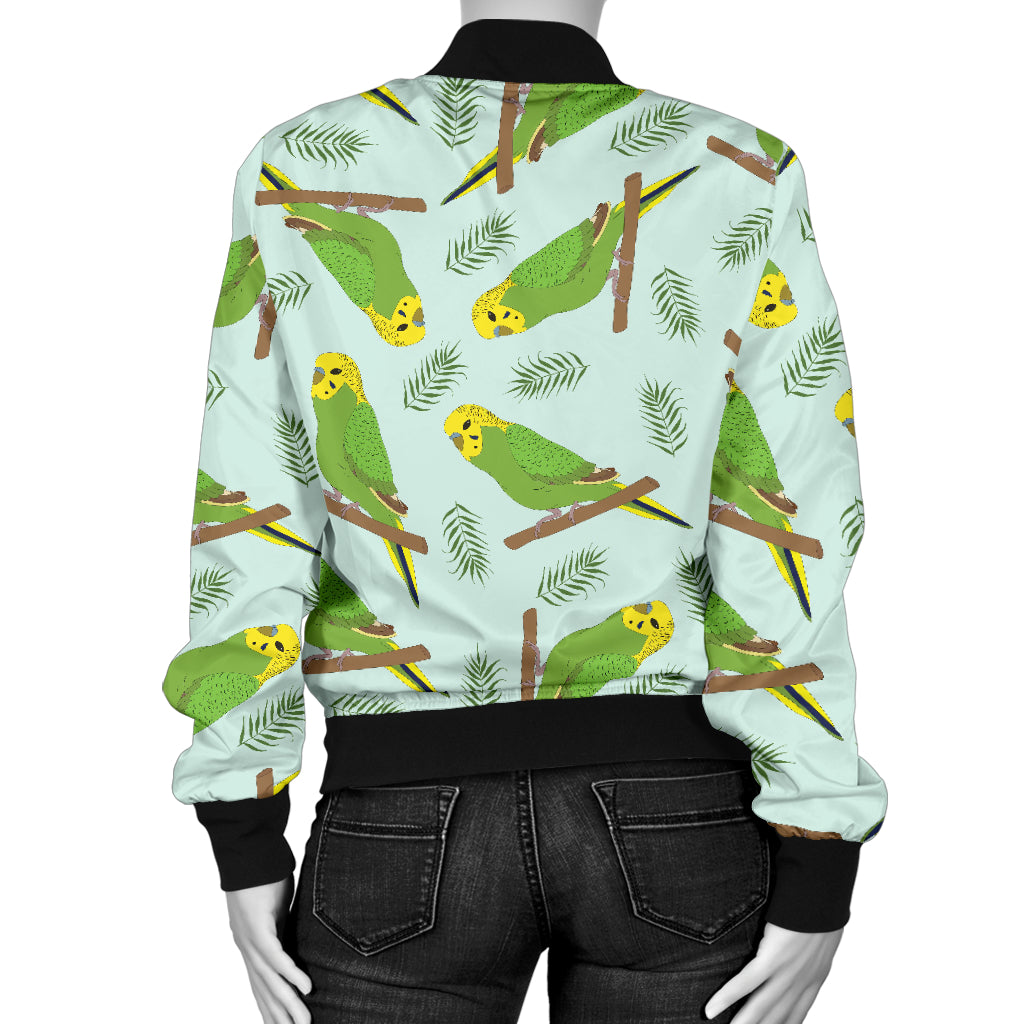 Budgerigar Pattern Print Design 04 Women's Bomber Jacket