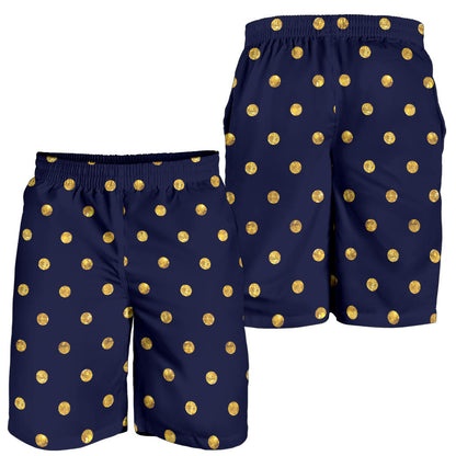 Polka Dot Gold Blue Pattern Print Design 02 Mens Shorts