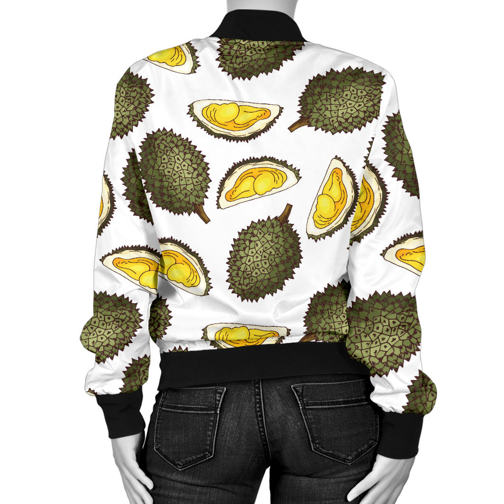 Durian Pattern Print Design DR03 Women Bomber Jacket