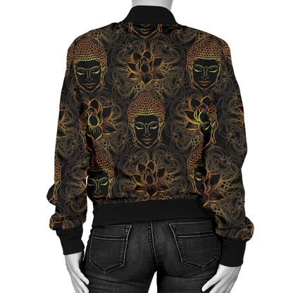 Buddha Pattern Print Design 03 Women's Bomber Jacket