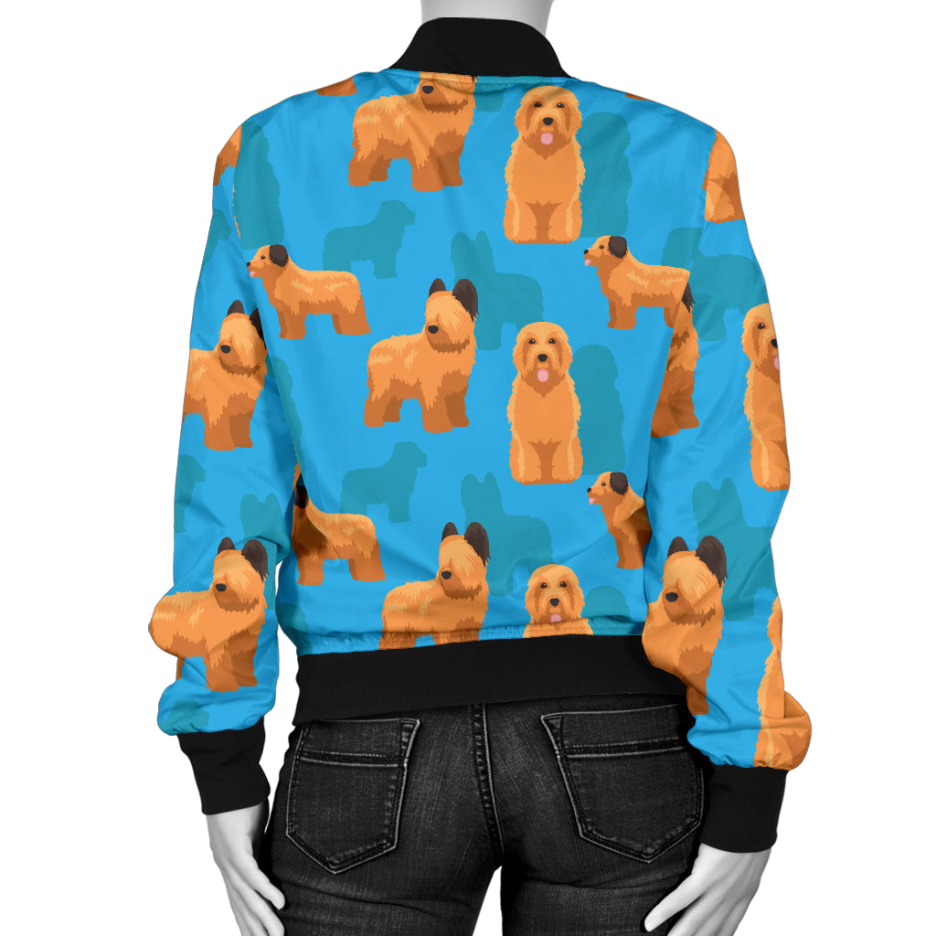 Briards Pattern Print Design 01 Women's Bomber Jacket