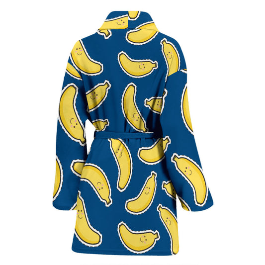 Banana Pattern Print Design BA03 Women Bathrobe