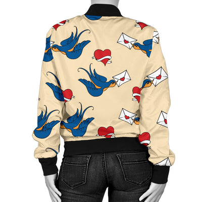 Swallow Bird Pattern Print Design 05 Women's Bomber Jacket