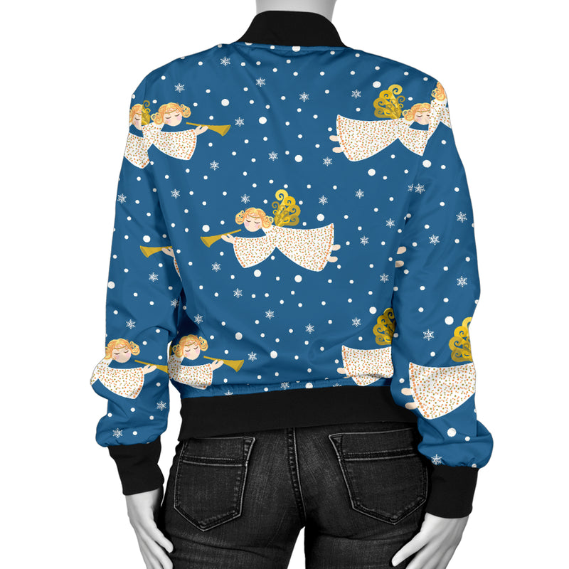 Angel Pattern Print Design 08 Women's Bomber Jacket