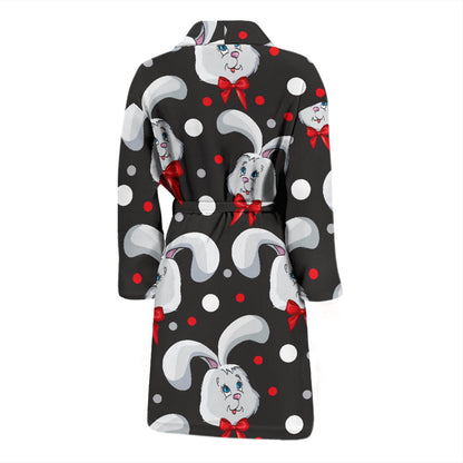 Rabbit Pattern Print Design RB012 Men Bathrobe