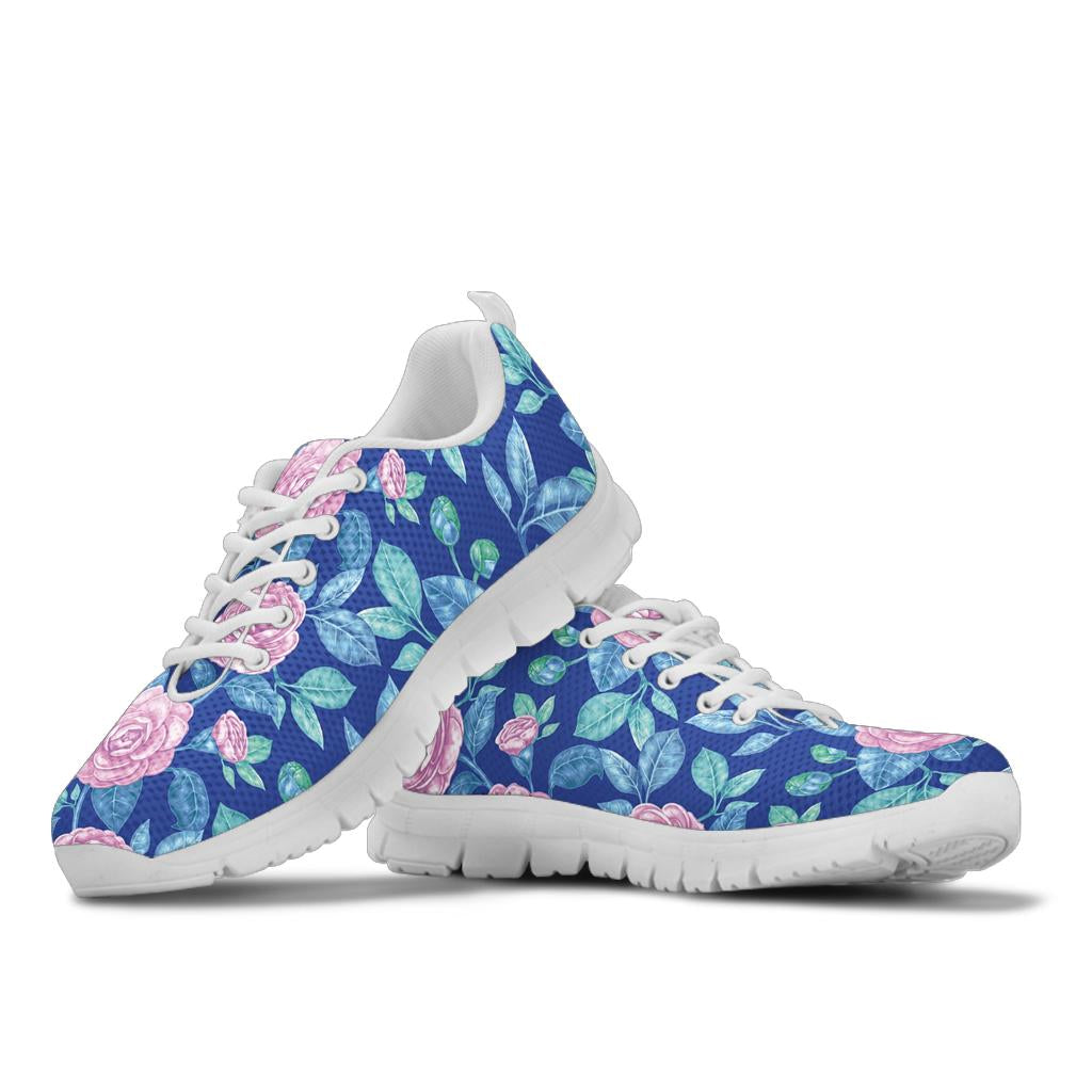 Camellia Pattern Print Design CM05 Sneakers White Bottom Shoes