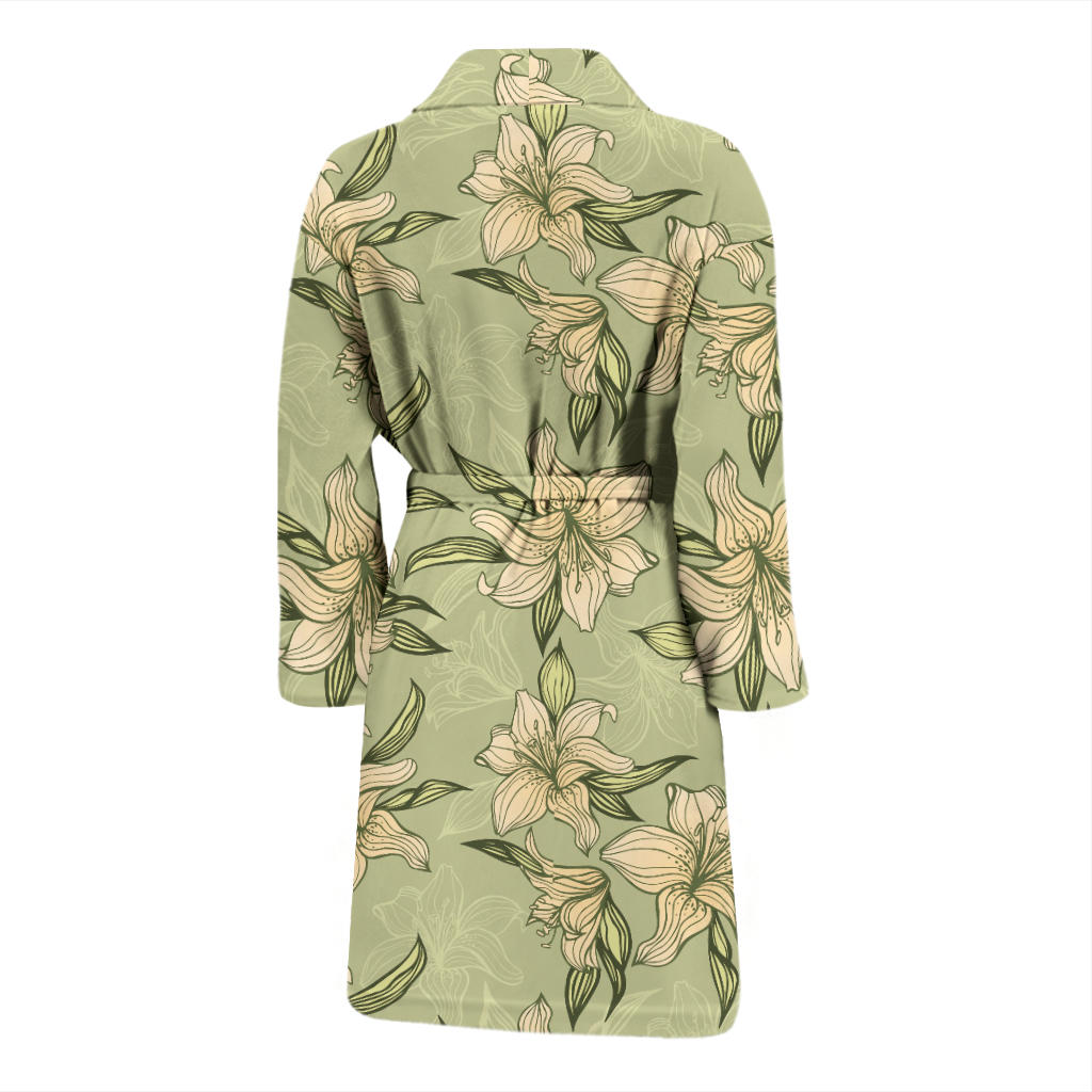 Lily Pattern Print Design LY06 Men Bathrobe