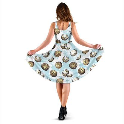 Coconut Pattern Print Design CN01 Midi Dress