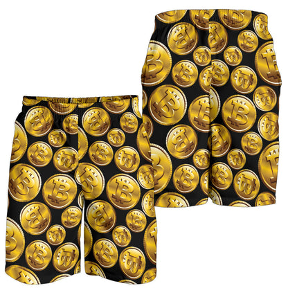 Bitcoin Pattern Print Design DO05 Mens Shorts