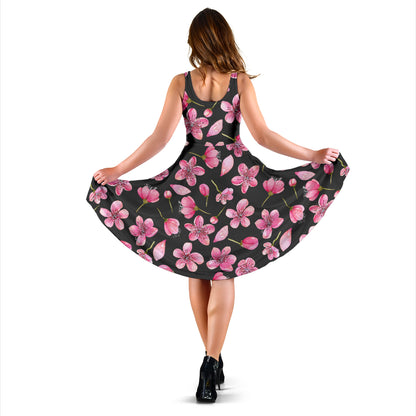 Apple blossom Pattern Print Design AB03 Midi Dress