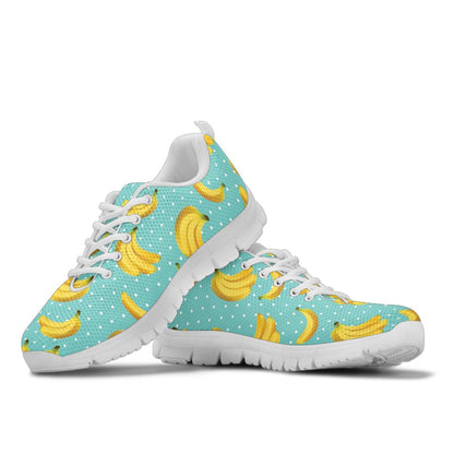 Banana Pattern Print Design BA02 Sneakers White Bottom Shoes