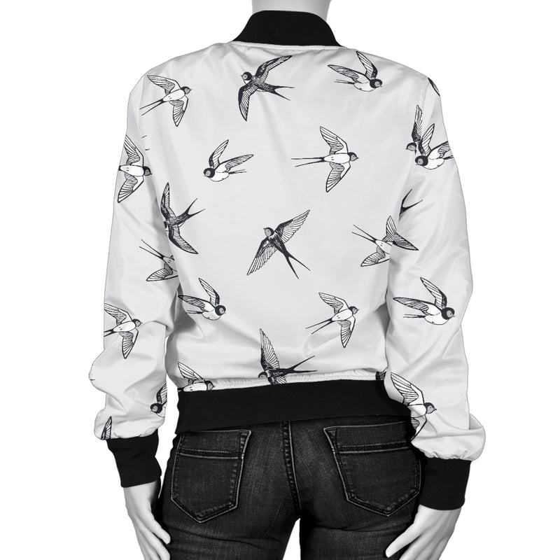 Swallow Bird Pattern Print Design 04 Women's Bomber Jacket