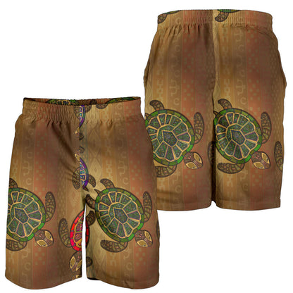 Sea Turtle Tribal Colorful Mens Shorts