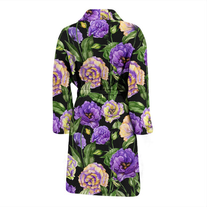 Lisianthus Pattern Print Design LT02 Men Bathrobe