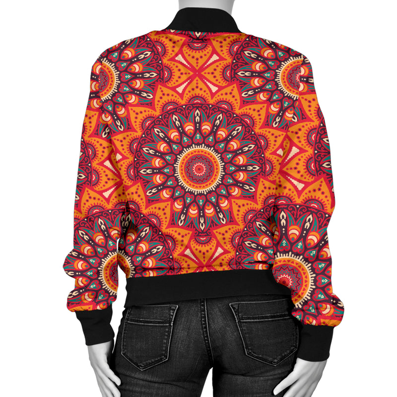 Bohemian Pattern Print Design 04 Women's Bomber Jacket