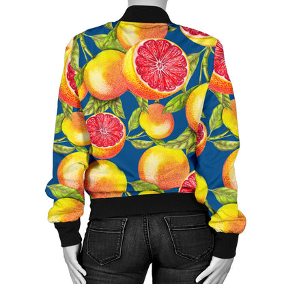 Grapefruit Pattern Print Design GF04 Women Bomber Jacket