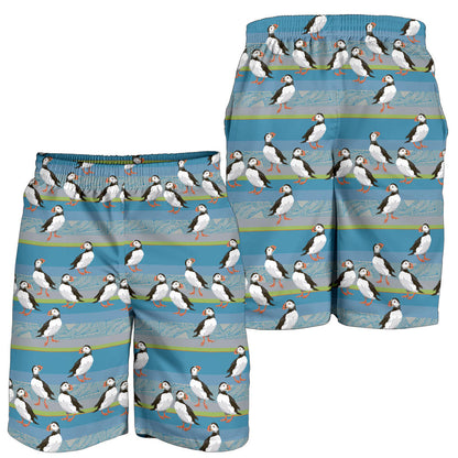 Puffin Pattern Print Design A01 Mens Shorts