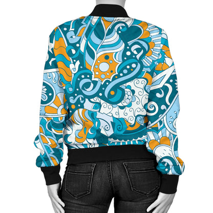 Funky Retro Pattern Print Design A03 Women's Bomber Jacket