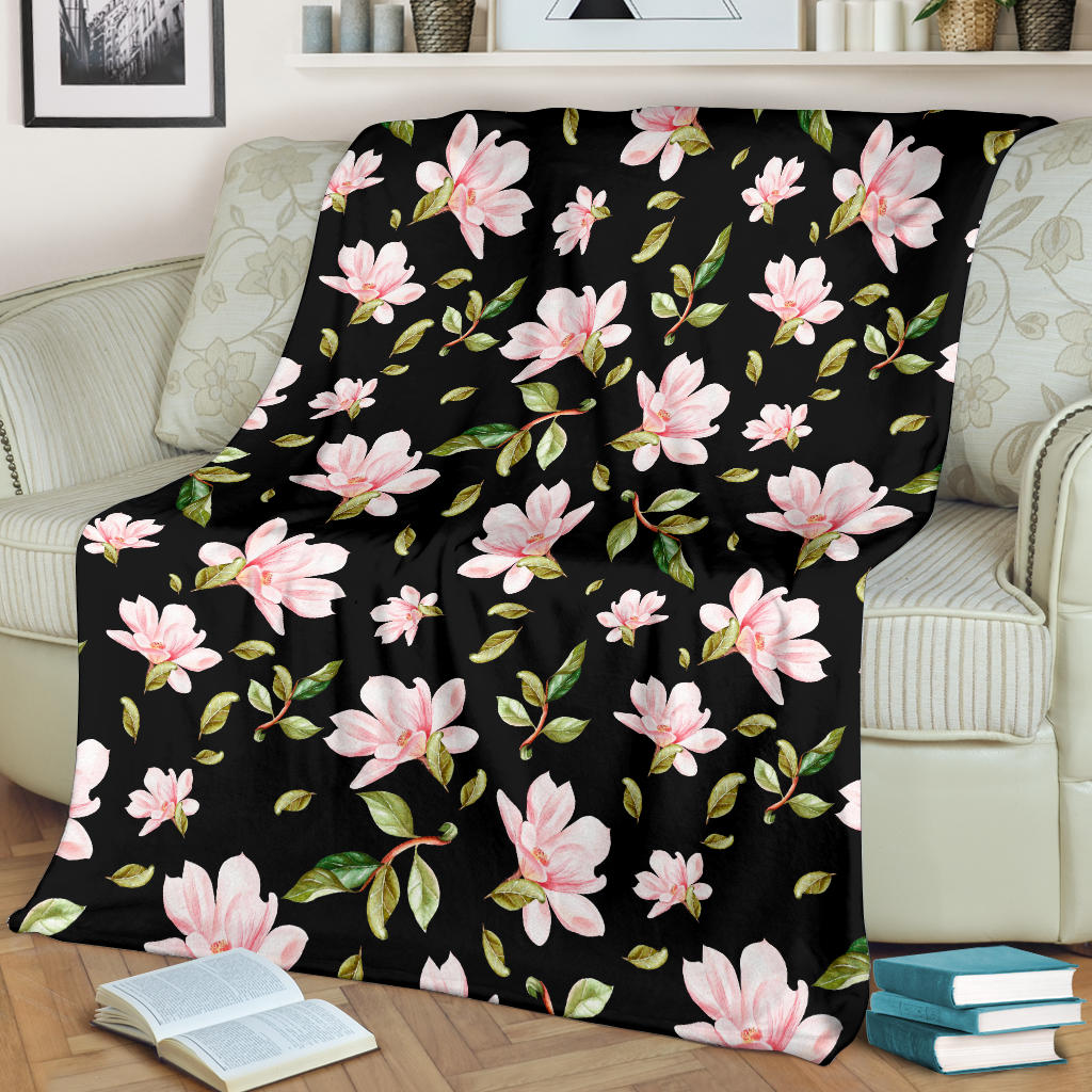Magnolia Pattern Print Design MAG01 Fleece Blanket