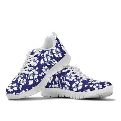 Hibiscus Pattern Print Design HB010 Sneakers White Bottom Shoes