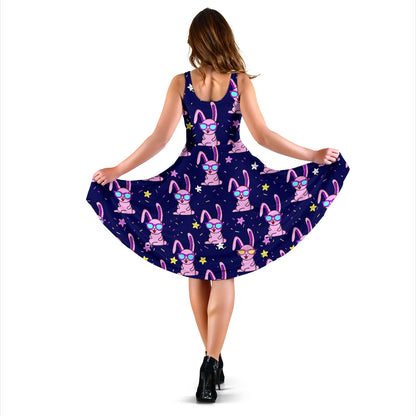 Rabbit Baby Pattern Print Design RB015 Midi Dress