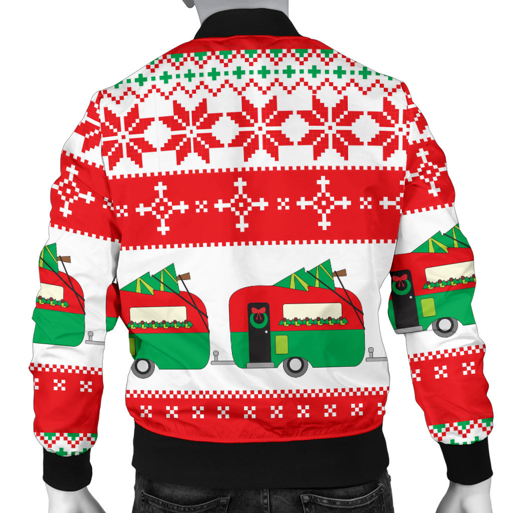 Camper Camping Ugly Christmas Design Print Men Bomber Jacket