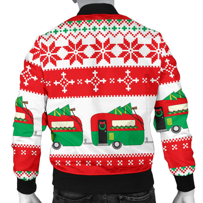 Camper Camping Ugly Christmas Design Print Men Bomber Jacket