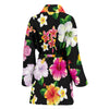 Hibiscus Pattern Print Design HB025 Women Bathrobe