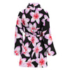 Pink Plumeria Pattern Print Design PM09 Women Bathrobe