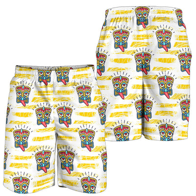 Tiki Smile Symbol Print Pattern Mens Shorts