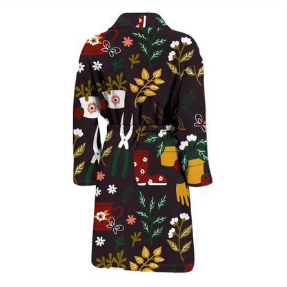 Gardening Pattern Print Design G05 Men Bathrobe