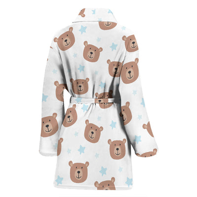 Bear Pattern Print Design BE02 Women Bathrobe