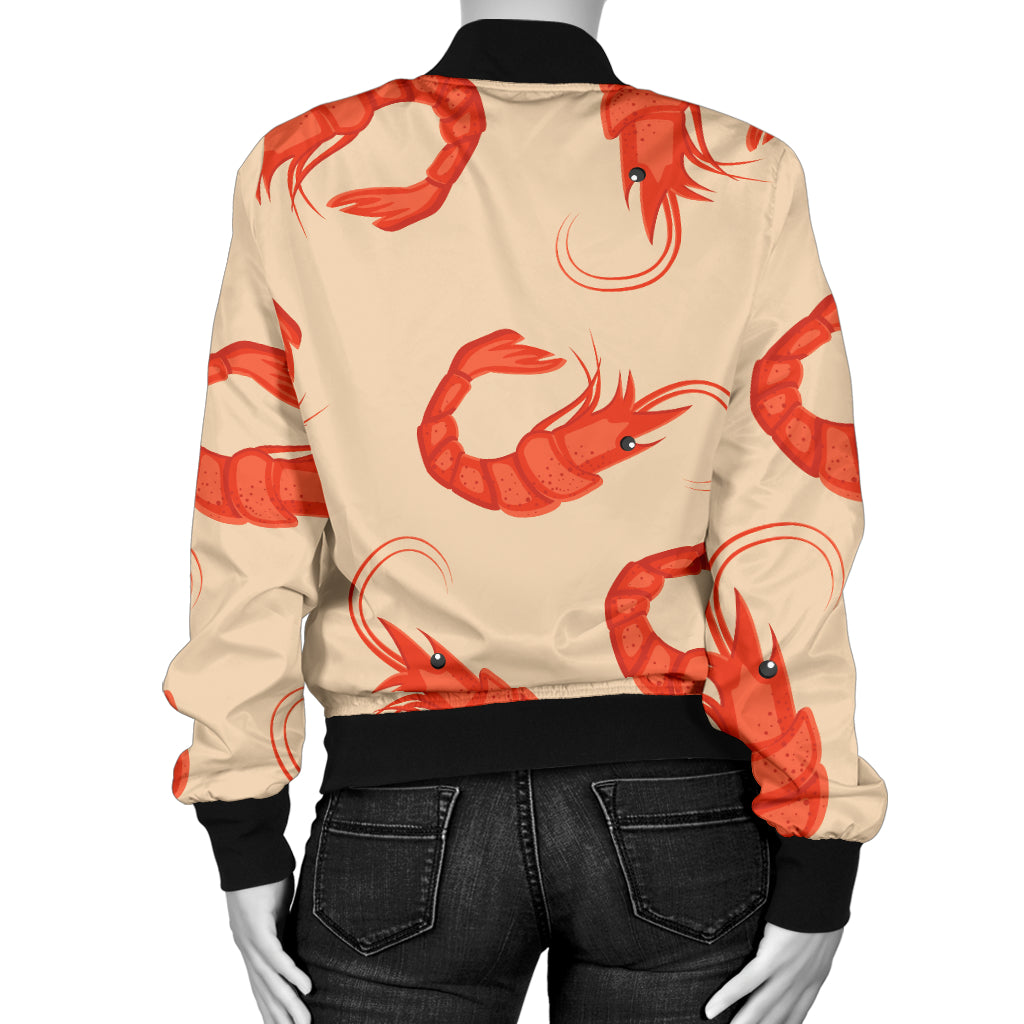 Prawn Pattern Print Design 02 Women's Bomber Jacket