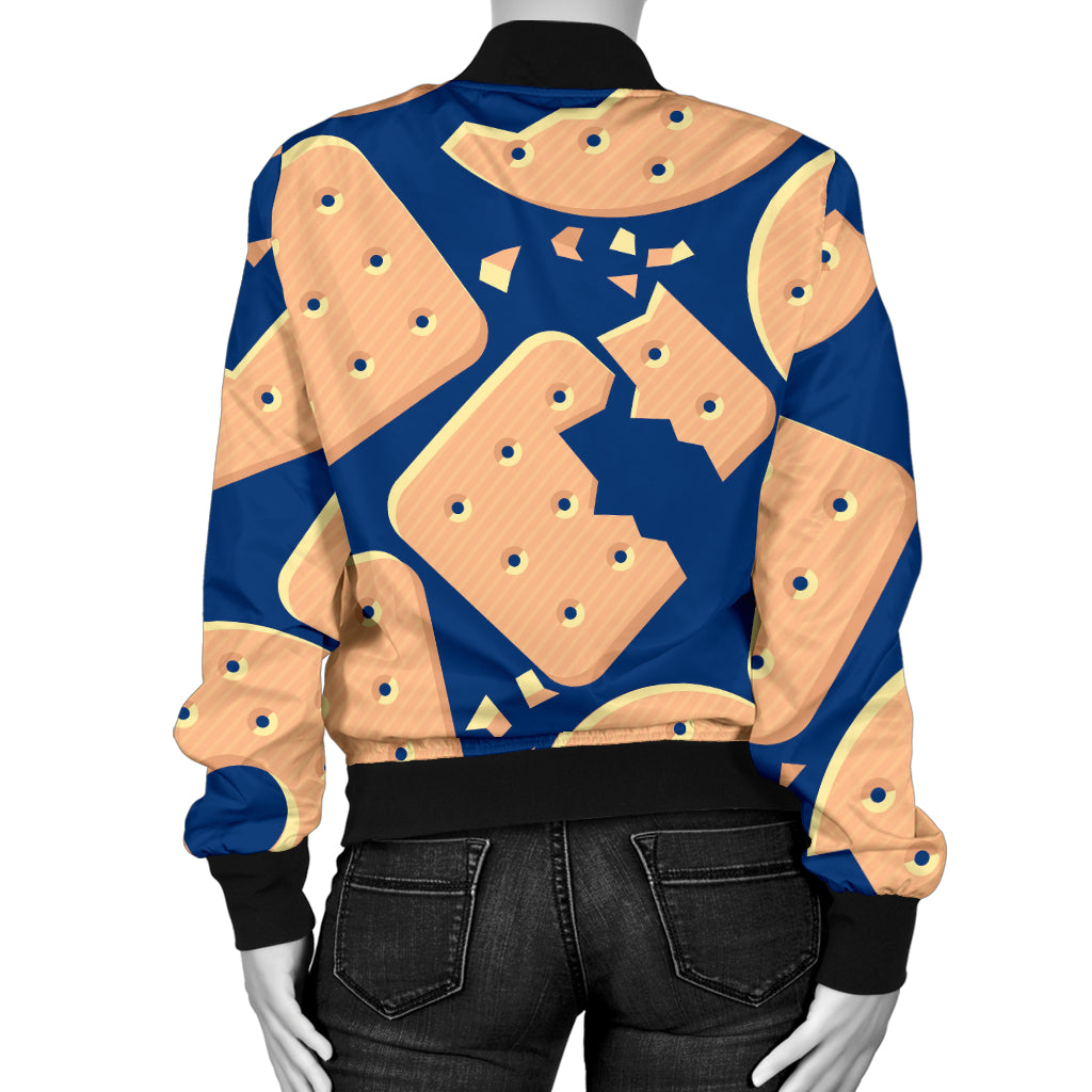 Cracker Pattern Print Design 03 Women's Bomber Jacket
