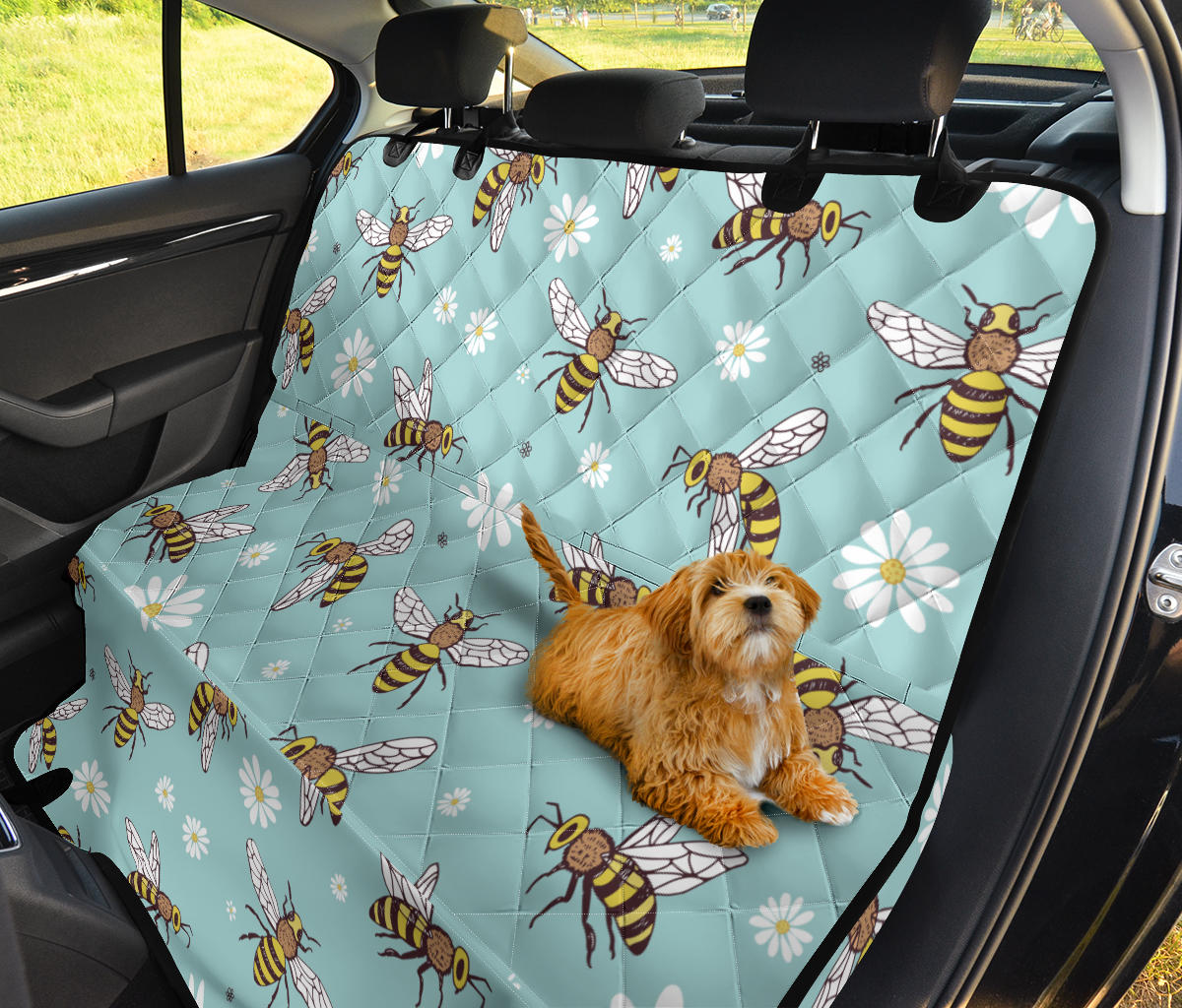 Bee Pattern Print Design BEE010 Rear Dog  Seat Cover