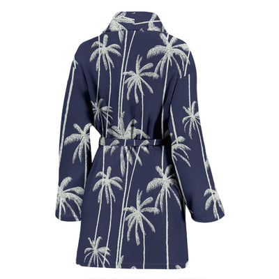 Palm Tree Pattern Print Design PT06 Women Bathrobe