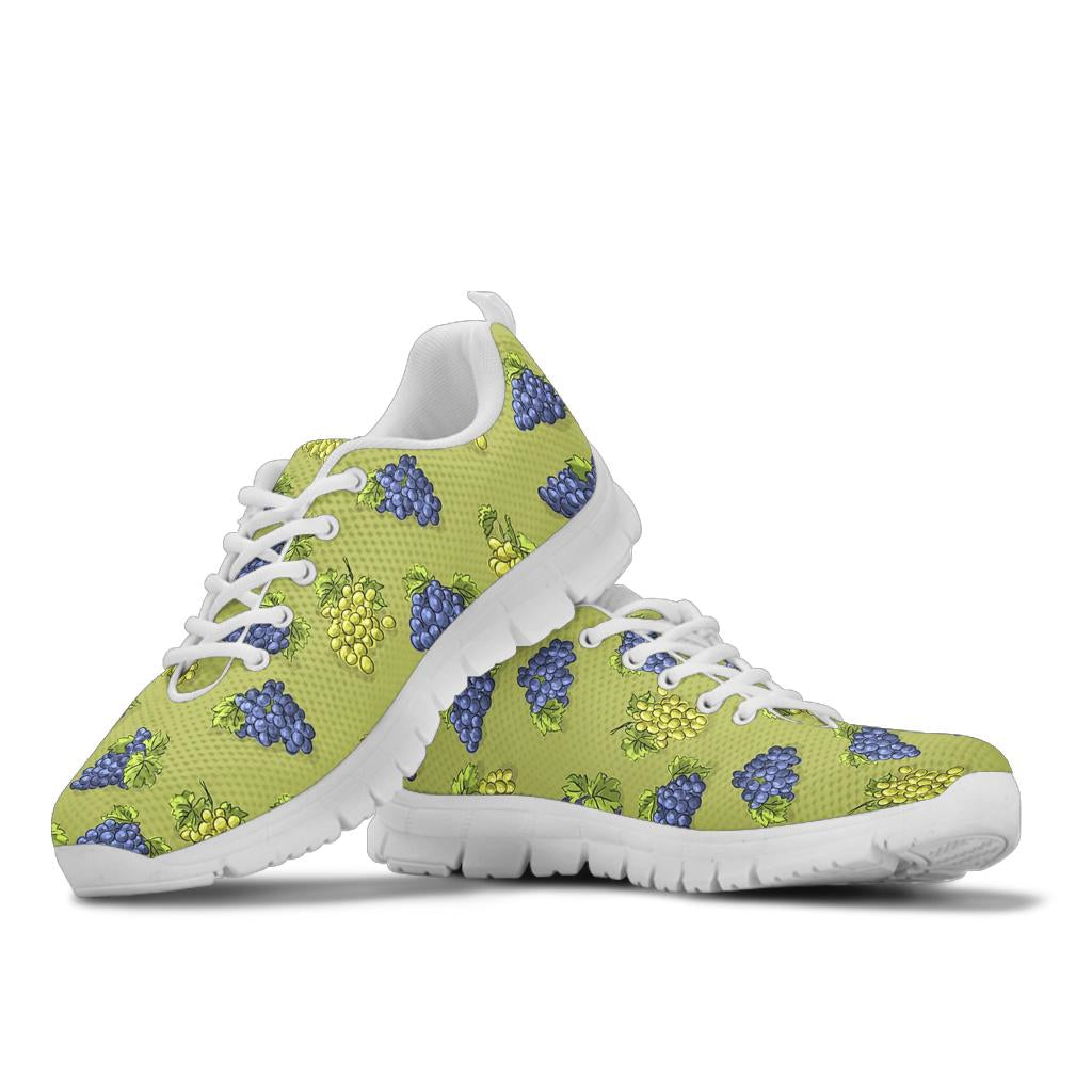Grape Pattern Print Design GP08 Sneakers White Bottom Shoes
