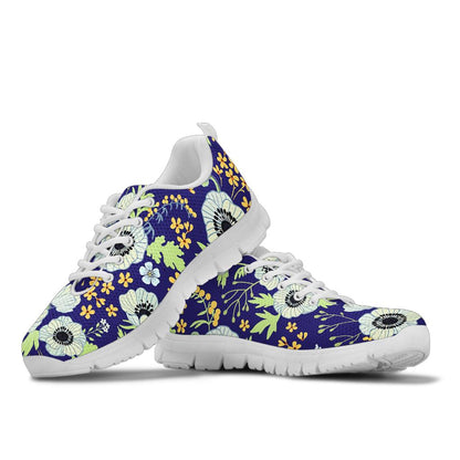 Anemone Pattern Print Design AM06 Sneakers White Bottom Shoes