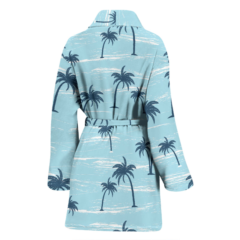 Palm Tree Pattern Print Design PT04 Women Bathrobe