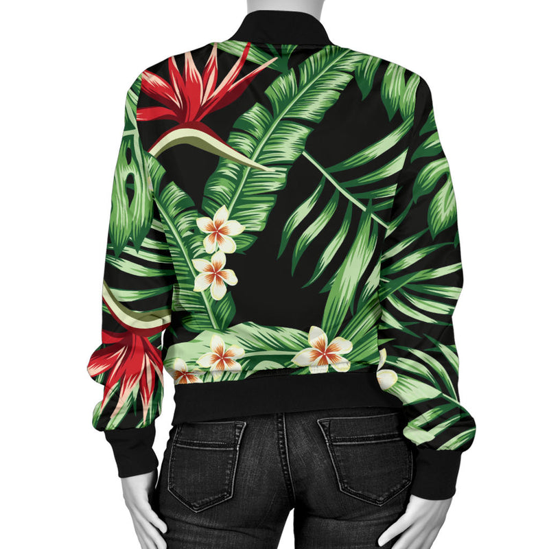 Bird Of Paradise Pattern Print Design BOP05 Women Bomber Jacket