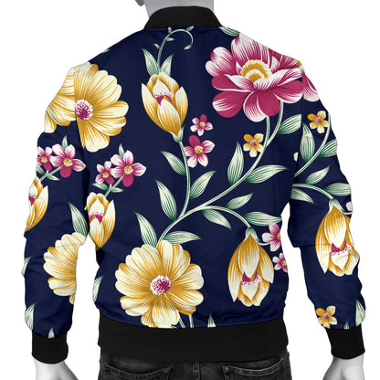 Gerberas Pattern Print Design GB03 Men Bomber Jacket