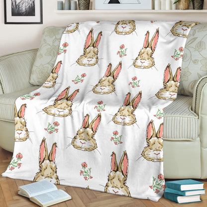 Rabbit Pattern Print Design RB09 Fleece Blanket