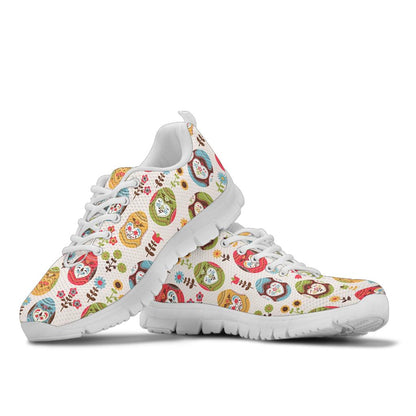Easter Eggs Pattern Print Design RB011 Sneakers White Bottom Shoes