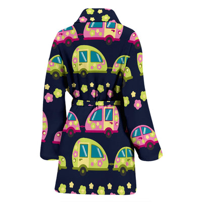 Camper Cute Camping Design No 3 Print Women Bathrobe