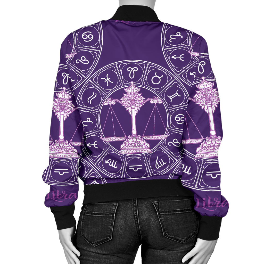 Libra Pattern Print Design 03 Women's Bomber Jacket