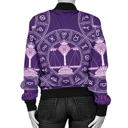 Libra Pattern Print Design 03 Women's Bomber Jacket