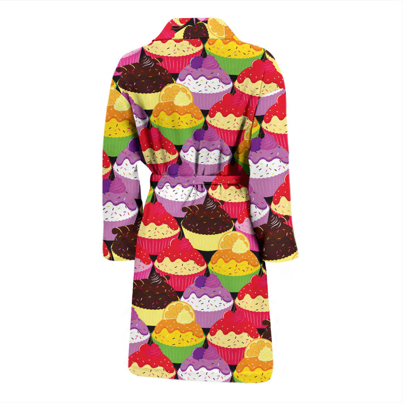 Cupcake Pattern Print Design CP02 Men Bathrobe