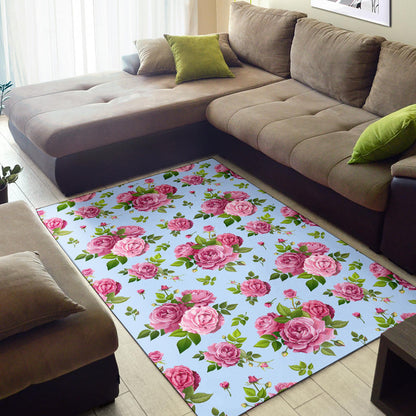 Rose Pink Pattern Print Design RO08 Area Rugs