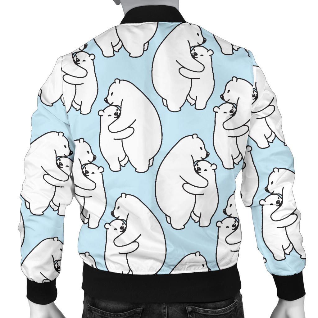 Polar Bear Pattern Print Design PB08 Men Bomber Jacket